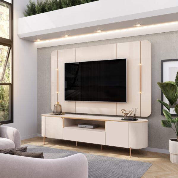 Rack com Painel para TV até 75 Polegadas LED 2 Portas 100MDF Areta - Imagem 13
