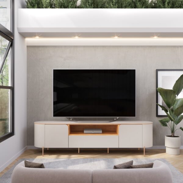 Rack com Painel para TV até 75 Polegadas LED 2 Portas 100MDF Areta - Imagem 11