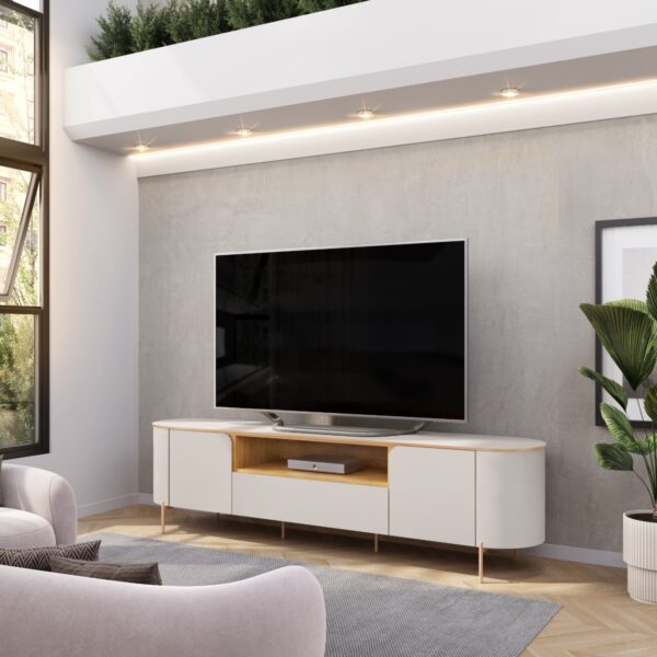 Rack com Painel para TV até 75 Polegadas LED 2 Portas 100MDF Areta - Imagem 12