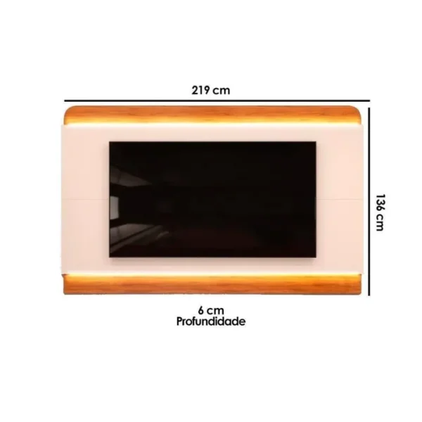 Rack Bancada com Painel para Tv até 75 Polegadas Nadine Led e Nichos - Imagem 9