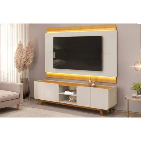 Rack Bancada com Painel para Tv até 75 Polegadas Nadine Led e Nichos - Imagem 10