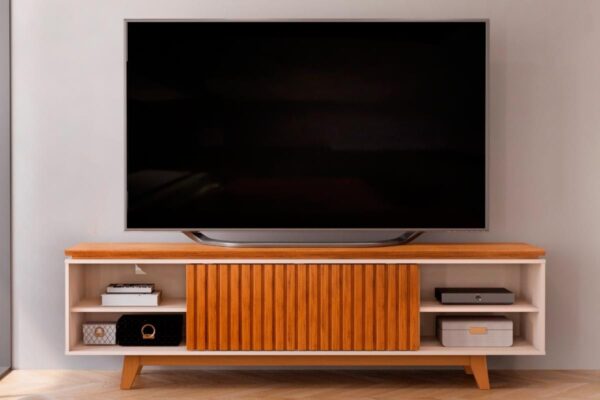 Rack Bancada p/ TV até 75 Polegadas Loren Ripada c/ Nichos - Imagem 8