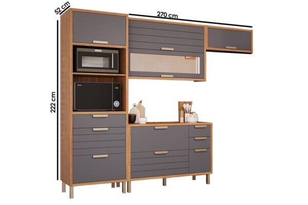 COZINHA MODULADA MG07-ELOISE COM 04 MÓDULOS RIPADO C/ TORRE QUENTE - Imagem 4