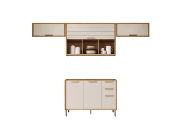 COZINHA MODULADA MG04-ELOISE COM 05 MÓDULOS COM 01 PEÇA RIPADA - Imagem 2