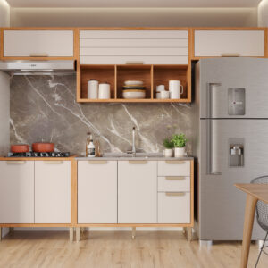 COZINHA MODULADA MG04-ELOISE COM 05 MÓDULOS COM 01 PEÇA RIPADA