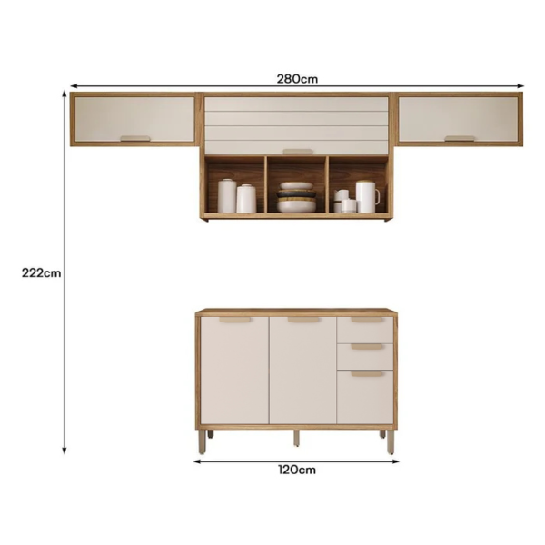 COZINHA MODULADA MG04-ELOISE COM 05 MÓDULOS COM 01 PEÇA RIPADA - Imagem 4