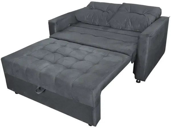 Sofá-cama Casal 2 Lugares Reclinável Veludo Matrix Drika - Imagem 2