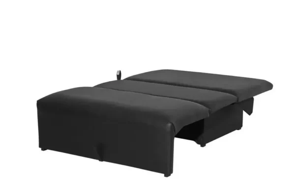 Sofá Cama 2 Lugares Malu Sintetico Preto Matrix - Imagem 3