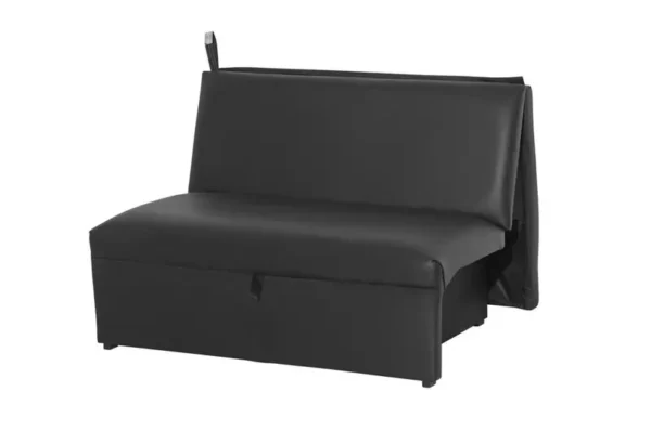 Sofá Cama 2 Lugares Malu Sintetico Preto Matrix - Imagem 2
