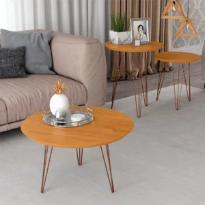 Conjunto de 3 Mesas Centro Apoio Lateral Evolution Patrimar