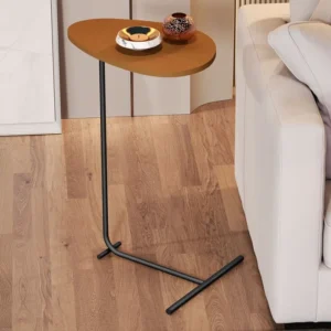 Mesa de apoio sofá orgânica pés em metalão modelo em T