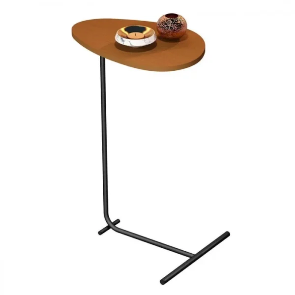 Mesa de apoio sofá orgânica pés em metalão modelo em T - Imagem 2
