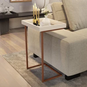 Mesa Lateral de Apoio  4774 com Espelho e Pé de Aço