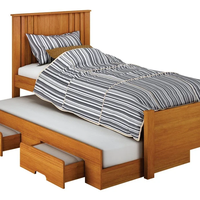 Cama Solteiro Milano com Auxiliar, para Colchão no Tamanho 88x138 Cm Cinamomo/BRANCO - Imagem 5