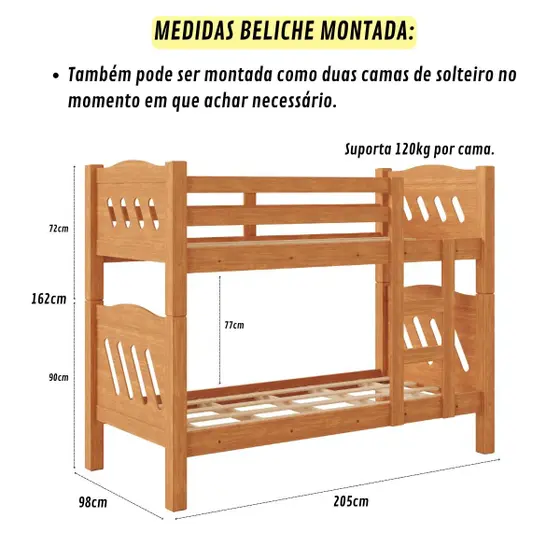 Beliche Pérola Reforçada Vira Duas Camas até 120kg - Imagem 6