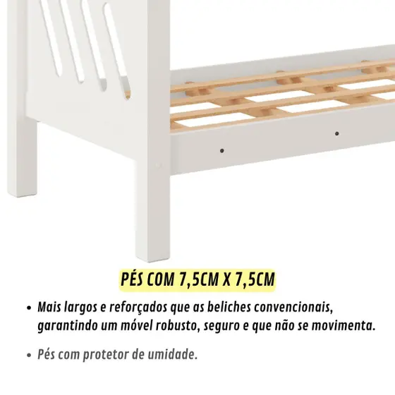 Beliche Pérola Reforçada Vira Duas Camas até 120kg - Imagem 2