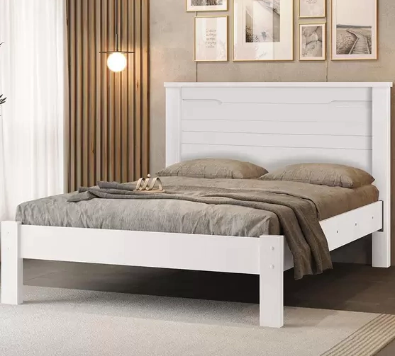 CAMA CASAL 1.40 ROMA REFORÇADA COM CABECEIRA DETELHADA E PES IPERVEAVEIS