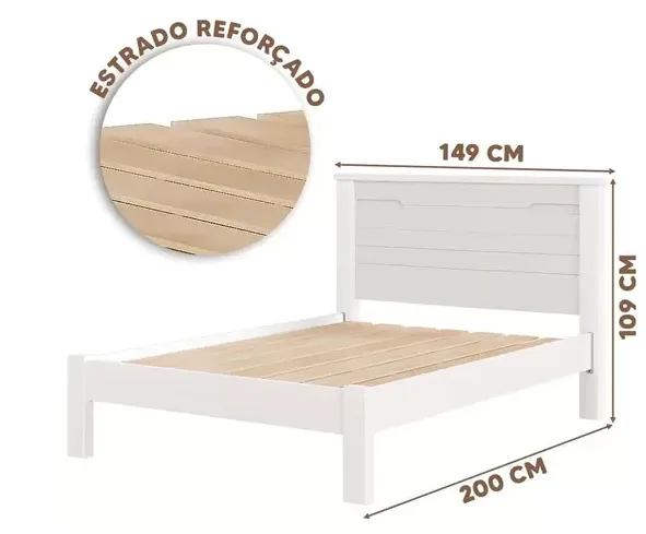 CAMA CASAL 1.40 ROMA REFORÇADA COM CABECEIRA DETELHADA E PES IPERVEAVEIS - Imagem 3