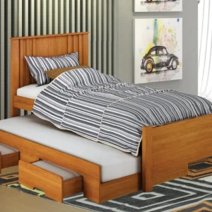 Cama Solteiro Milano com Auxiliar, para Colchão no Tamanho 88x138 Cm Cinamomo/BRANCO