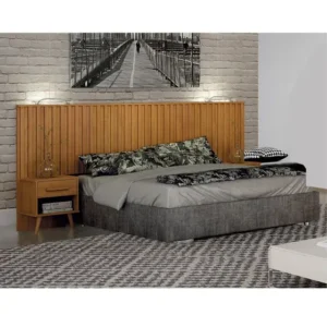 Cabeceira Casal Ripado com 2 Mesa de cabeceira