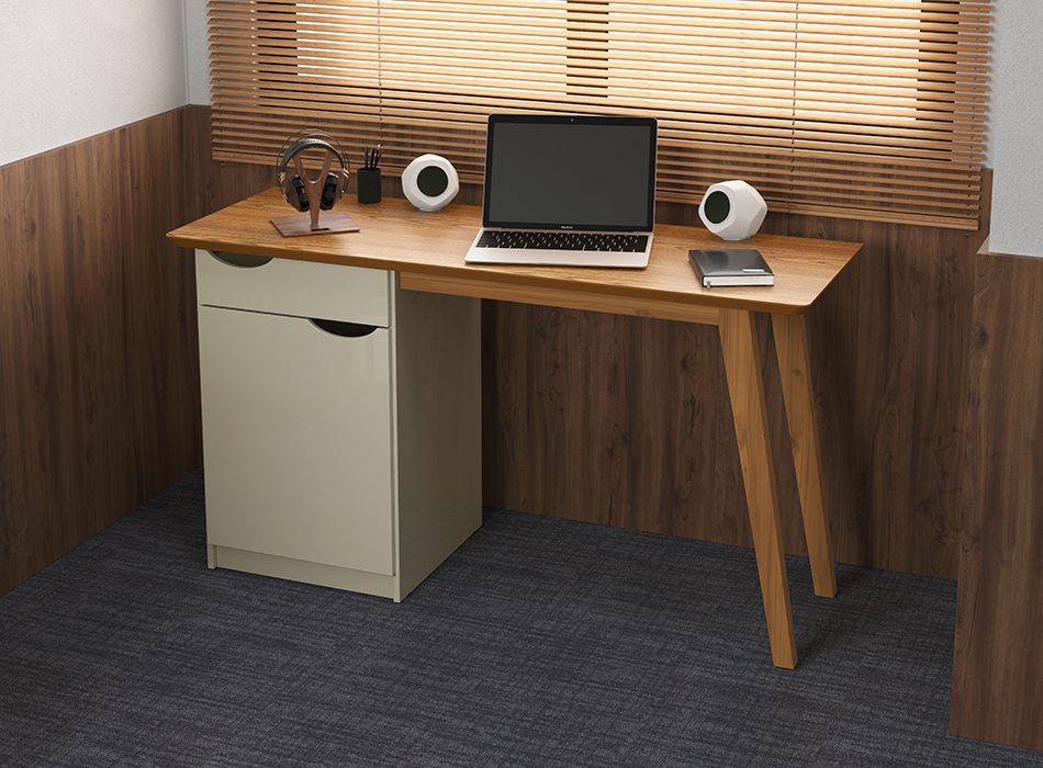 Escrivaninha mesa computador notebook 1 Porta 1 Gaveta Prism - Imagem 6