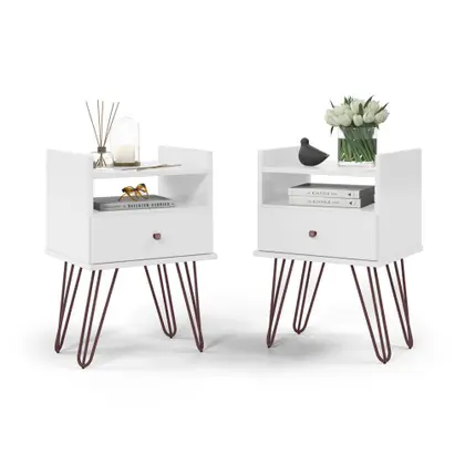 Conjunto kit 2 mesa de cabeceira retro pés palito - Imagem 3