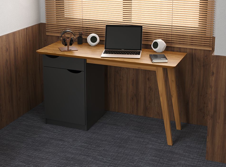 Escrivaninha mesa computador notebook 1 Porta 1 Gaveta Prism - Imagem 7