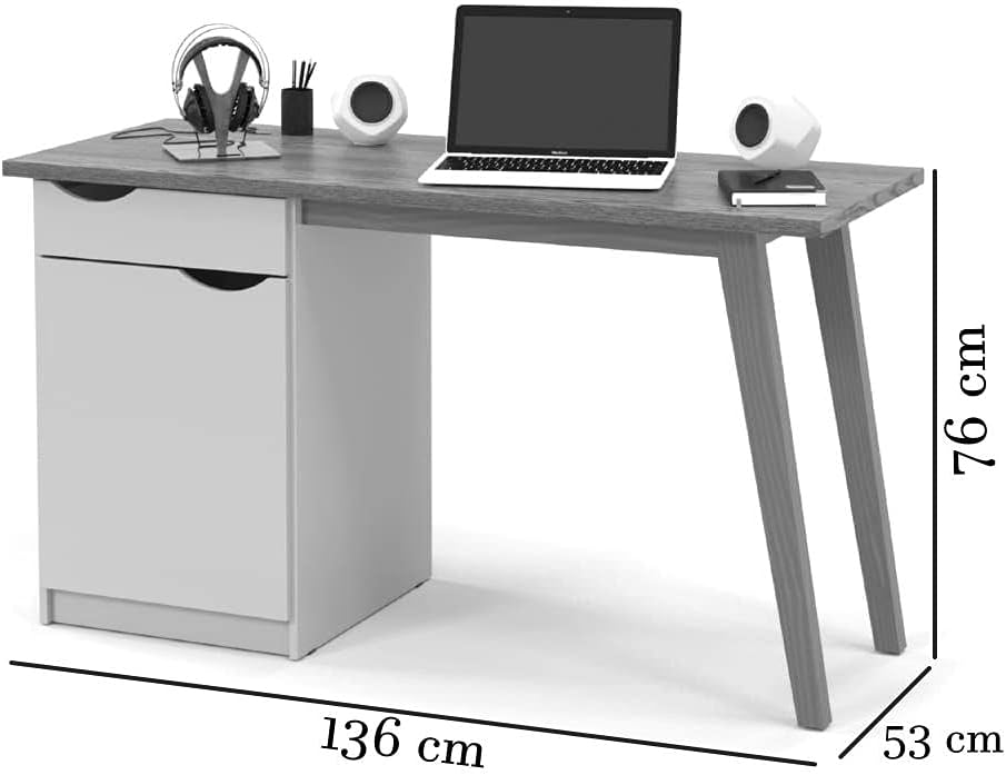 Escrivaninha mesa computador notebook 1 Porta 1 Gaveta Prism - Imagem 8
