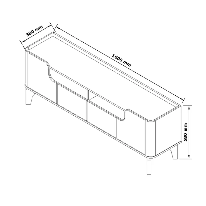 Rack Flip 1.6 para Sala de Estar - 3 Cores com 4 portas pes amadeirado e ninchos - Imagem 5