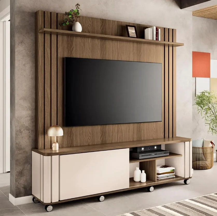 Home Painel Theater Trinus para Sala, Ideal para TV de até 70” com Rodízios - Imagem 4