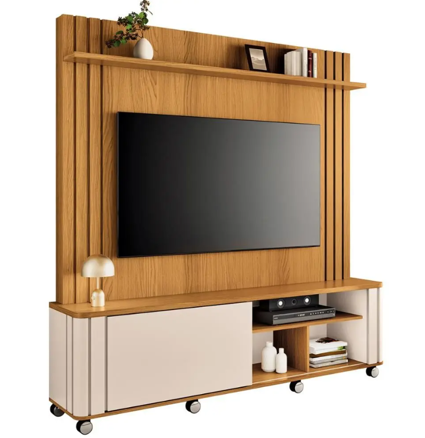 Home Painel Theater Trinus para Sala, Ideal para TV de até 70” com Rodízios - Imagem 3