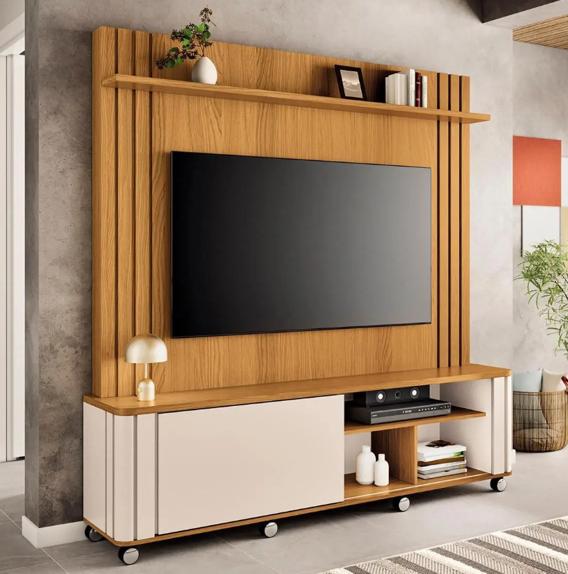 Home Painel Theater Trinus para Sala, Ideal para TV de até 70” com Rodízios