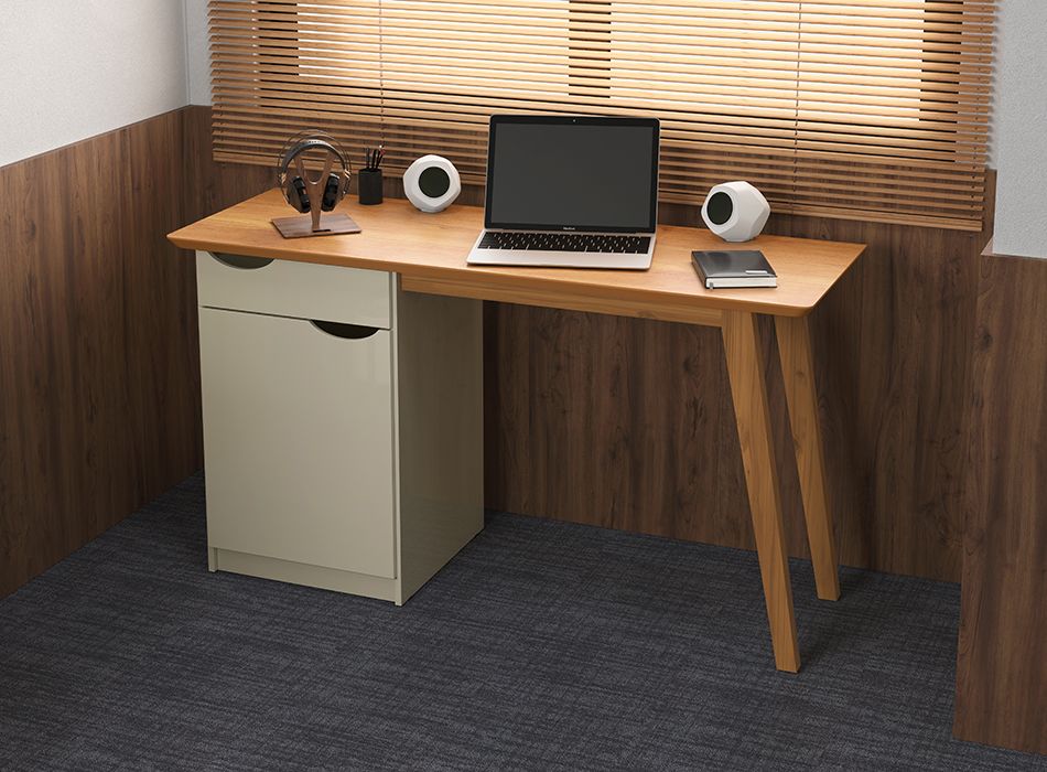 Escrivaninha mesa computador notebook 1 Porta 1 Gaveta Prism - Imagem 4