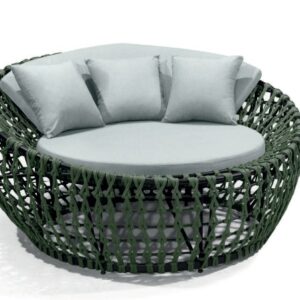 Chaise Arezzo em Corda Náutica e Alumínio trançado com almofada – Ideal para Áreas Externas