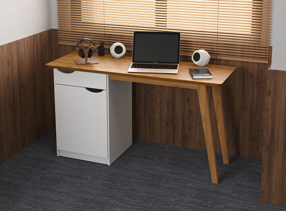 Escrivaninha mesa computador notebook 1 Porta 1 Gaveta Prism - Imagem 5