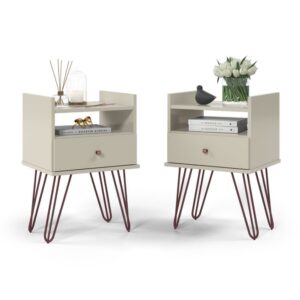 Conjunto kit 2 mesa de cabeceira retro pés palito