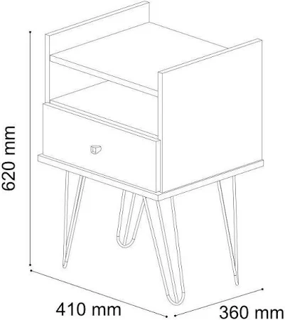 Conjunto kit 2 mesa de cabeceira retro pés palito - Imagem 7