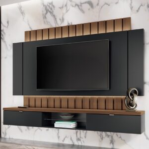 Painel Home Suspenso 219 Illusion Ripado para TV até 70 Polegadas 02 Portas LED 100% MDF