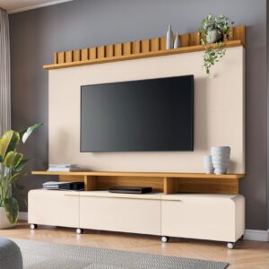 Estante Home Theater 2.00 Artís detalhe Ripado 02 portas 100% MDF