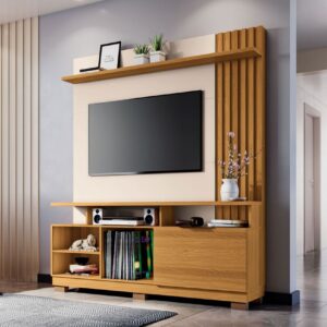 Home Theater Artheo Ripado 160cm Prateleira Nichos 100% MDF