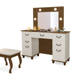 Penteadeira Camarim New Seul 07 gavetas Led