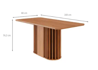 Conjunto de Mesa Julieta Retangular 1.60 com Tampo de MDF Cinamomo / off white com vidro e 6 Cadeiras Juliana - Imagem 5