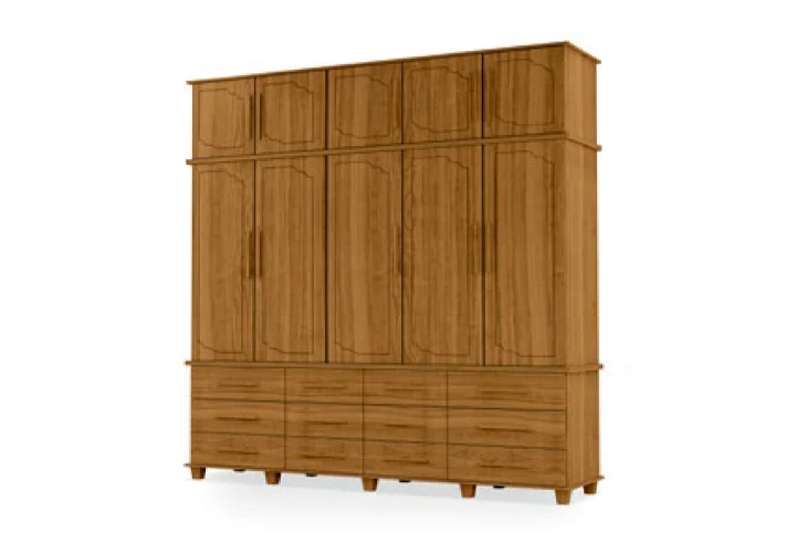Guarda Roupa Casal Armário Berlim 5 Portas 12 gavetas - Imagem 2