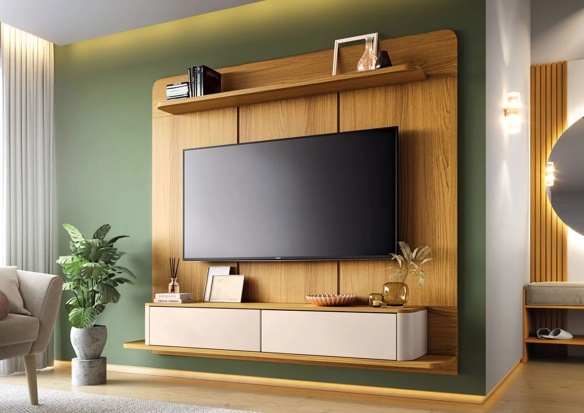 Painel Home Suspenso 1.80 Galax para TVs até 70 Polegadas 02 portas 100% MDF - Imagem 2