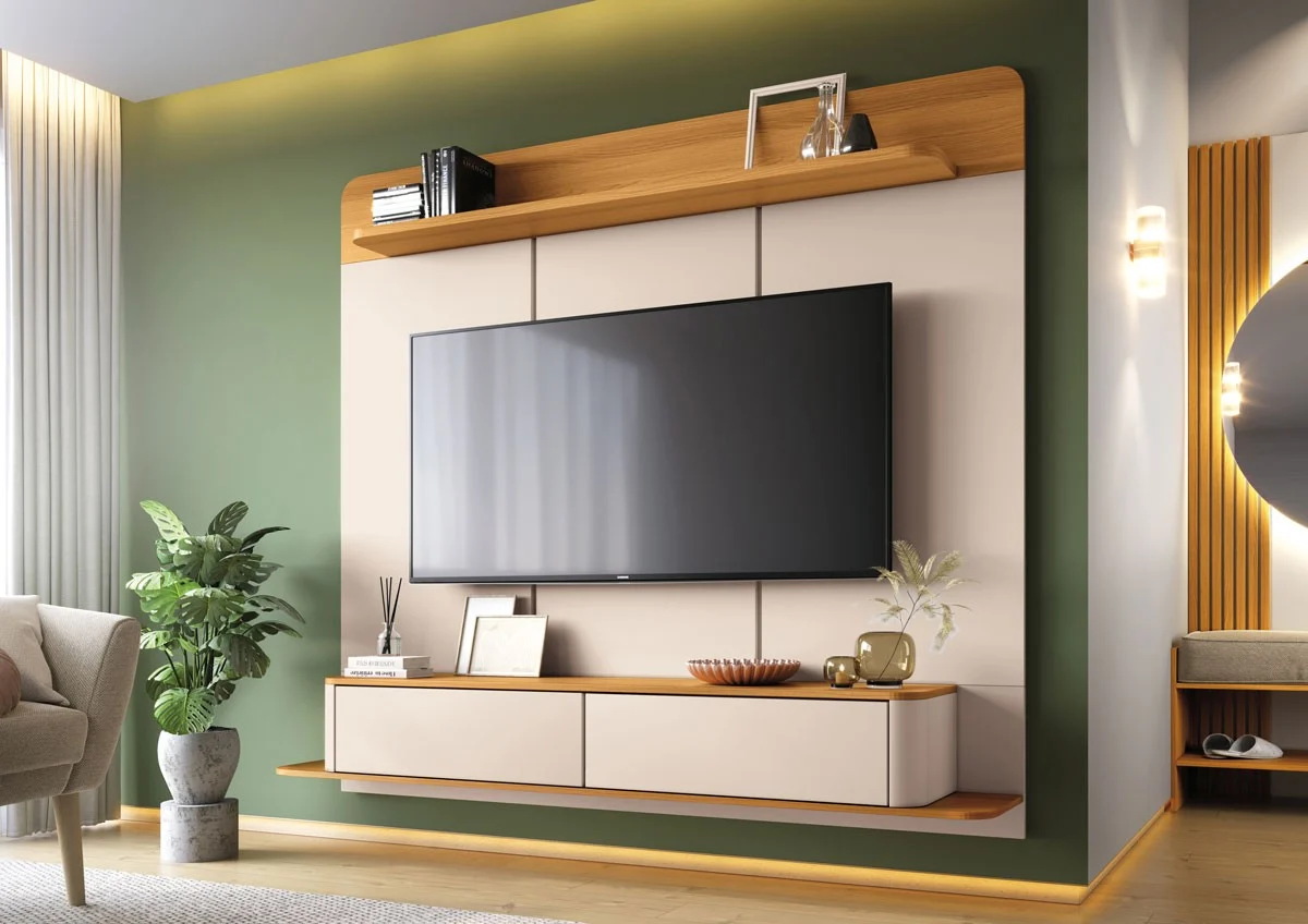 Painel Home Suspenso 1.80 Galax para TVs até 70 Polegadas 02 portas 100% MDF - Imagem 3