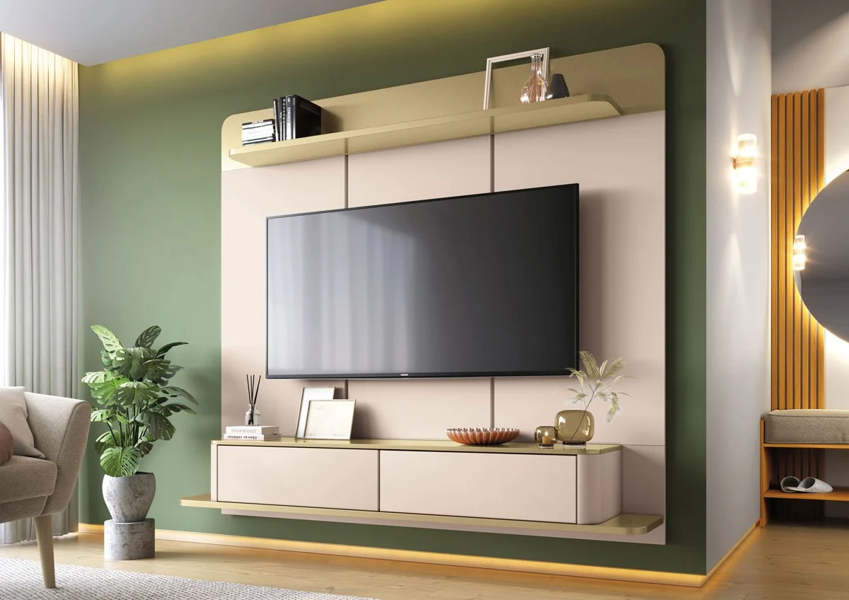 Painel Home Suspenso 1.80 Galax para TVs até 70 Polegadas 02 portas 100% MDF - Imagem 4