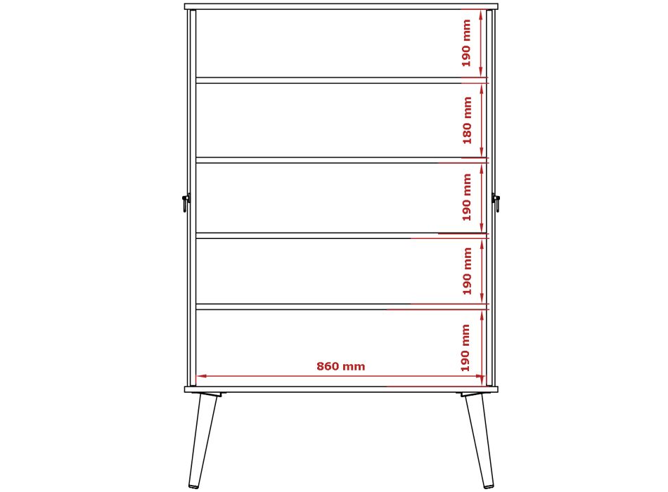 Sapateira Multiuso Spazio 02 Portas pés palito 5 divisões em mdf - Imagem 8
