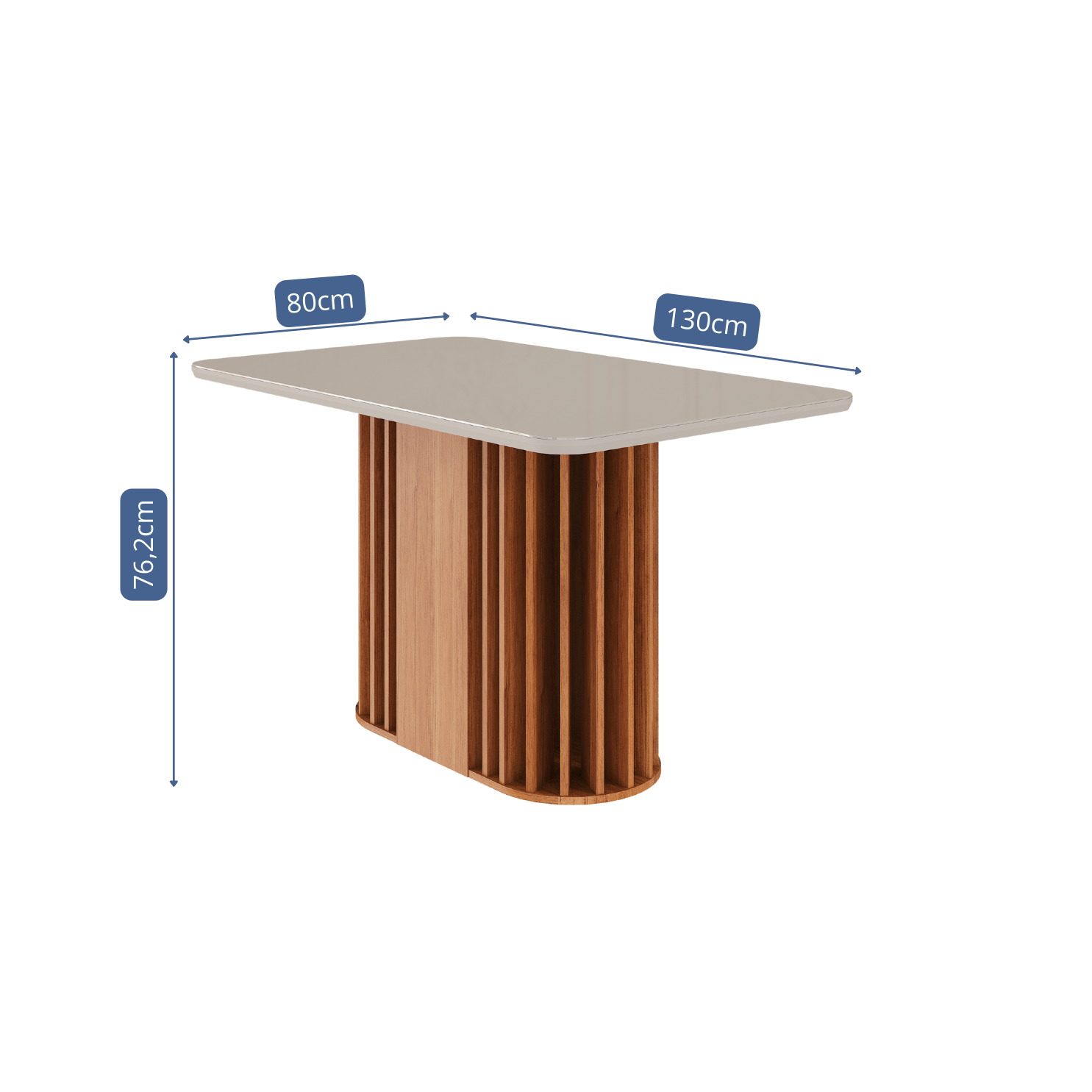 Conjunto de Mesa Julieta 1,30 Retangular com Tampo de MDF Cinamomo/off white e 6 Cadeiras Juliana - Imagem 4