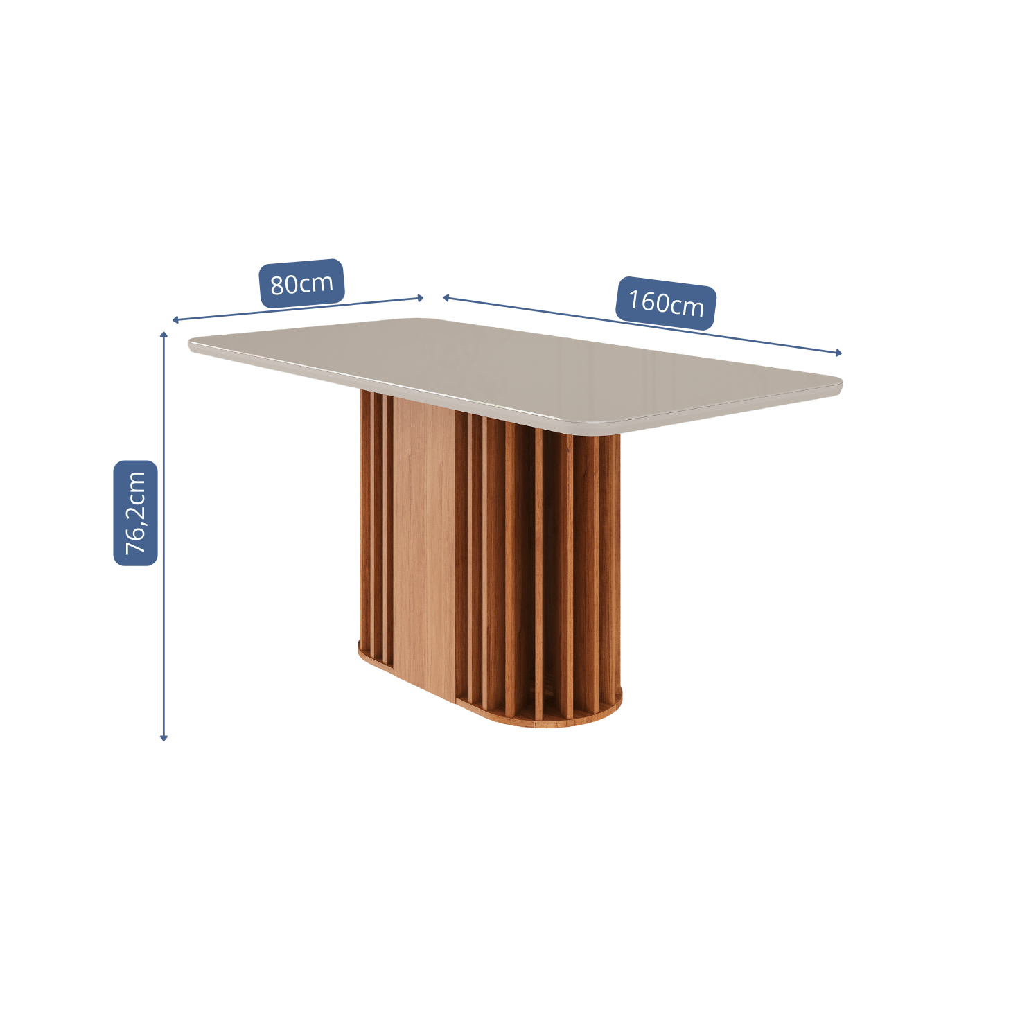Conjunto de Mesa Julieta Retangular 1.60 com Tampo de MDF Cinamomo / off white com vidro e 6 Cadeiras Juliana - Imagem 4