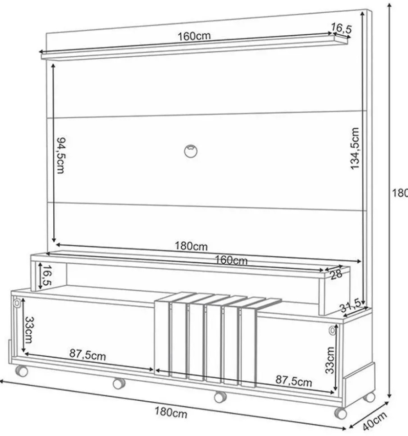 Estante Home 1.80 Theater Ambiente Bold 02 portas 100% MDF - Imagem 10